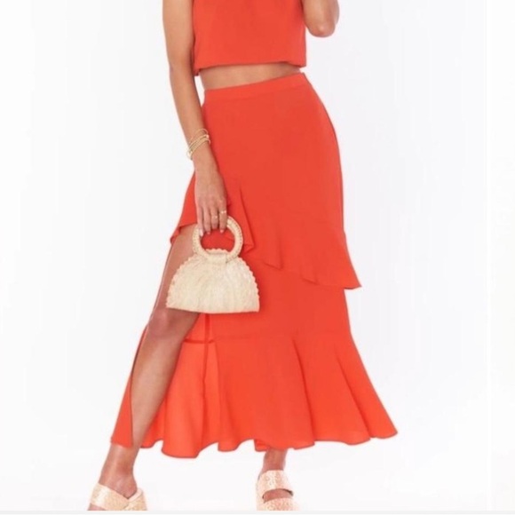 Show Me Your MuMu Vibrant Red Midi Skirt - Picture 7 of 8